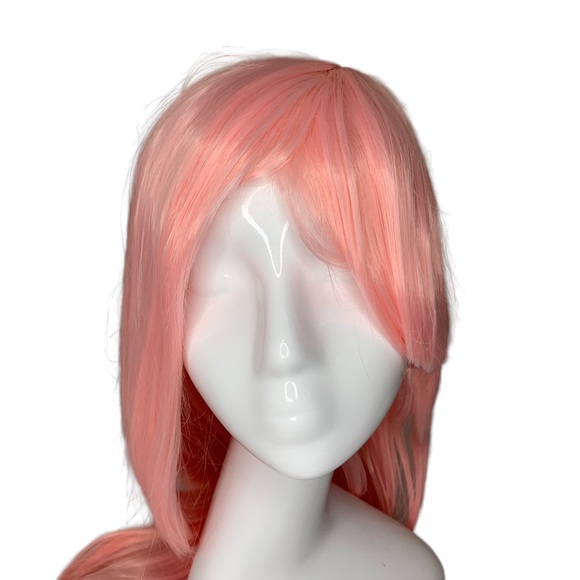 Pink Wig Long With Bangs For Cosplay / Costume NWT With Wig Cap - Picture 3 of 12